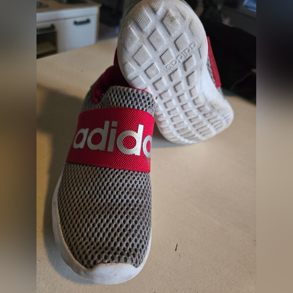 Adidas Kids Red and Gray Shoes